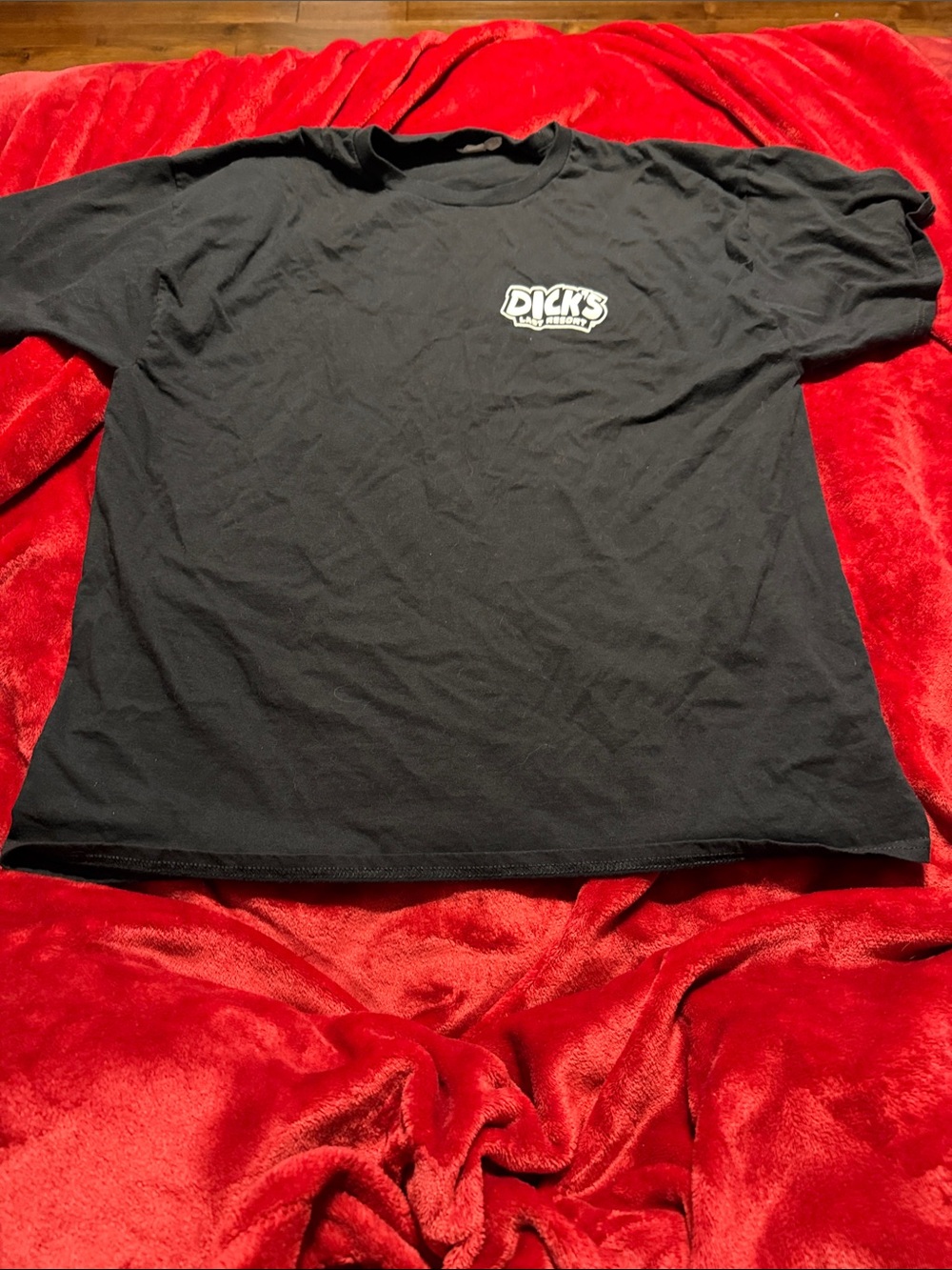 Hanes Black Short Sleeve Tee with White Dick's Logo